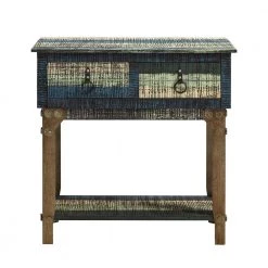 Caleesi 31.5"L Small Distressed Multi-Color Rectangle Wood top Hall Console by Powell Company -Powell Company Shop multi colored powell company console tables hd1721hc21 c3 1000
