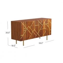 Gemma 58 in. W Natural 30 in. H Rectangular Acacia Wood Console with Gold Iron Legs by Powell Company -Powell Company Shop natrual powell company console tables hd1809 44 1000