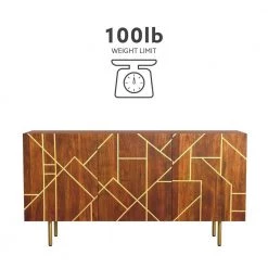 Gemma 58 in. W Natural 30 in. H Rectangular Acacia Wood Console with Gold Iron Legs by Powell Company -Powell Company Shop natrual powell company console tables hd1809 76 1000