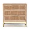 3-Drawers Bilson Natural with Gold Base Rattan Cabinet by Powell Company