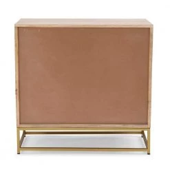 3-Drawers Bilson Natural with Gold Base Rattan Cabinet by Powell Company -Powell Company Shop natural and gold powell company accent cabinets hd1447a19 66 1000