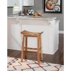 Hunter 30" H Natural Saddle Backless Wood frame Barstool by Powell Company -Powell Company Shop natural powell company bar stools hd1742bs21 31 1000
