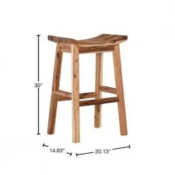 Hunter 30" H Natural Saddle Backless Wood frame Barstool by Powell Company -Powell Company Shop natural powell company bar stools hd1742bs21 40 1000