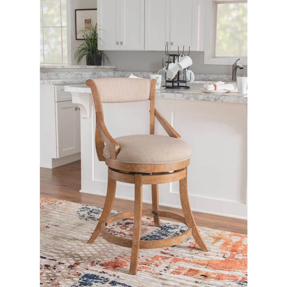 Troy 22"W x 24"D x 40"H Big and Tall Natural High back Counter-stool by Powell Company 11 Troy 22"W x 24"D x 40"H Big and Tall Natural High back Counter-stool by Powell Company - Image 9