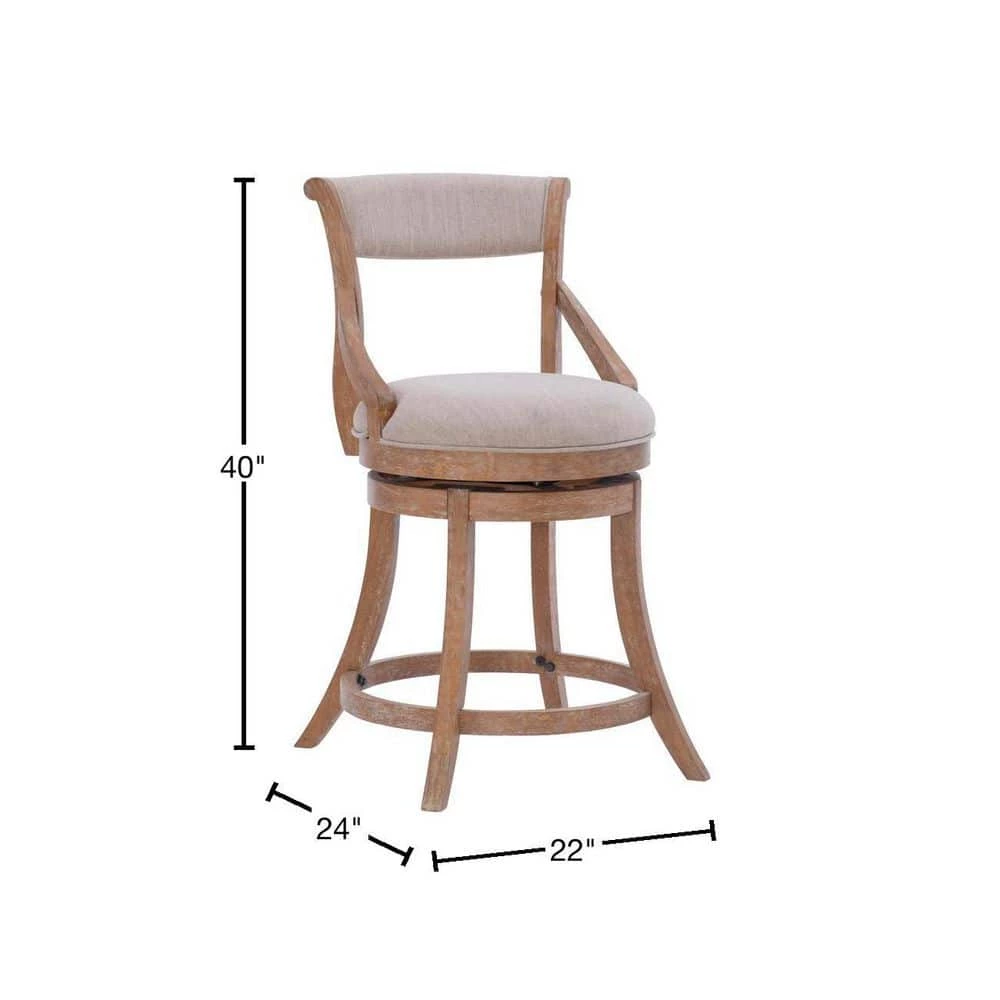 Troy 22"W x 24"D x 40"H Big and Tall Natural High back Counter-stool by Powell Company 5 Troy 22"W x 24"D x 40"H Big and Tall Natural High back Counter-stool by Powell Company - Image 3