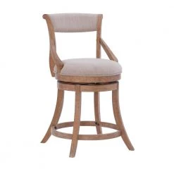 Troy 22"W x 24"D x 40"H Big and Tall Natural High back Counter-stool by Powell Company