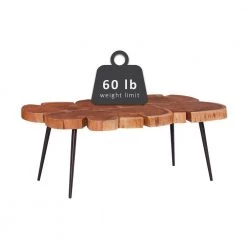 Adair 38 in. Natural 15.5 in. Rectangular Acacia Wood Coffee Table with Black Iron Legs by Powell Company -Powell Company Shop natural powell company coffee tables hd1644ct21 44 1000