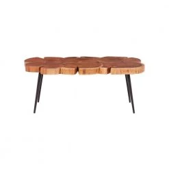 Adair 38 in. Natural 15.5 in. Rectangular Acacia Wood Coffee Table with Black Iron Legs by Powell Company -Powell Company Shop natural powell company coffee tables hd1644ct21 c3 1000