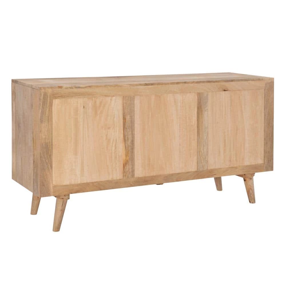 Delilah 57 in. Natural 30 in. H Rectangular Mango Wood Console Table with 2-Doors and 4-Drawers by Powell Company 10 Delilah 57 in. Natural 30 in. H Rectangular Mango Wood Console Table with 2-Doors and 4-Drawers by Powell Company - Image 8
