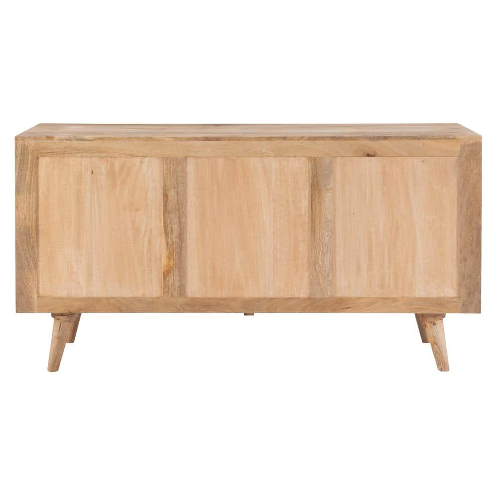 Delilah 57 in. Natural 30 in. H Rectangular Mango Wood Console Table with 2-Doors and 4-Drawers by Powell Company 7 Delilah 57 in. Natural 30 in. H Rectangular Mango Wood Console Table with 2-Doors and 4-Drawers by Powell Company - Image 5