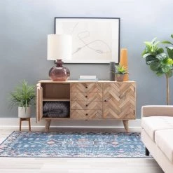 Delilah 57 in. Natural 30 in. H Rectangular Mango Wood Console Table with 2-Doors and 4-Drawers by Powell Company 26 Delilah 57 in. Natural 30 in. H Rectangular Mango Wood Console Table with 2-Doors and 4-Drawers by Powell Company -Powell Company Shop natural powell company console tables hd1719cs21 76 1000