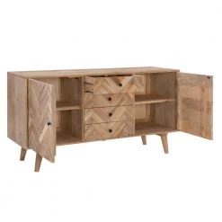 Delilah 57 in. Natural 30 in. H Rectangular Mango Wood Console Table with 2-Doors and 4-Drawers by Powell Company 20 Delilah 57 in. Natural 30 in. H Rectangular Mango Wood Console Table with 2-Doors and 4-Drawers by Powell Company -Powell Company Shop natural powell company console tables hd1719cs21 77 1000
