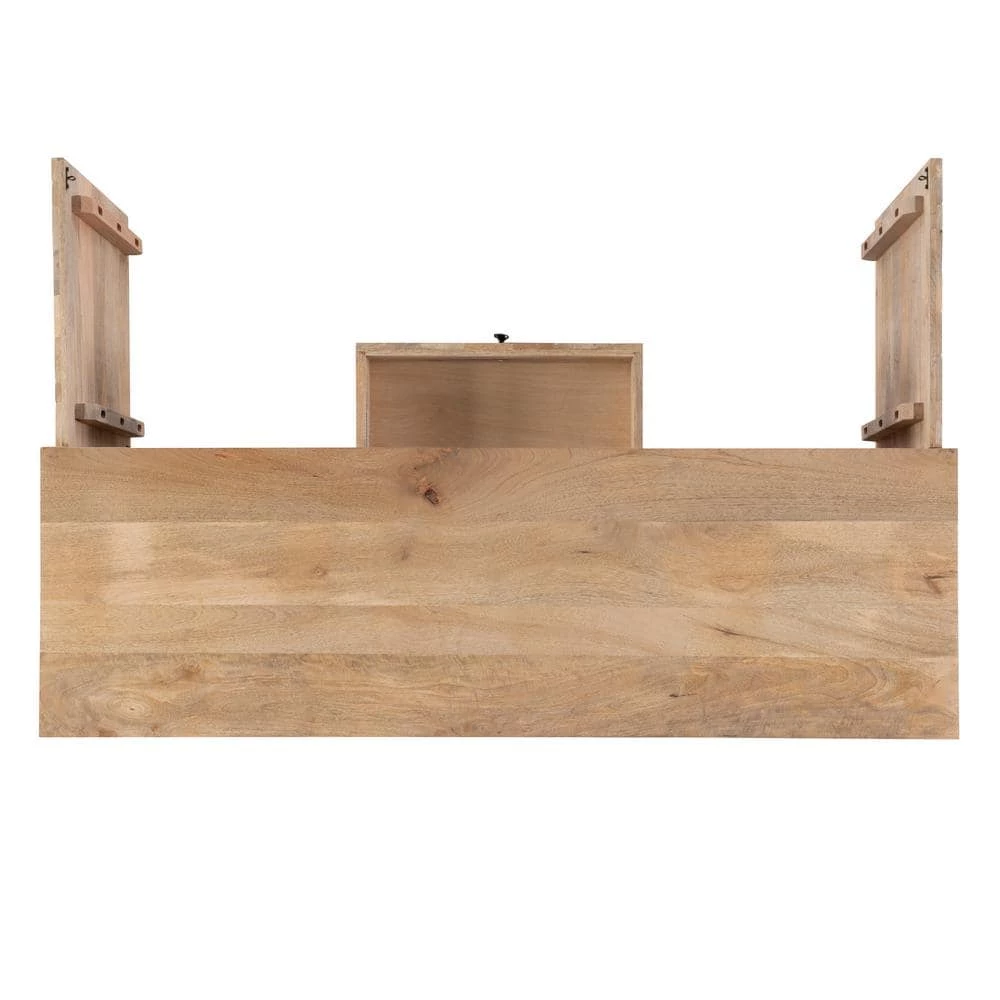 Delilah 57 in. Natural 30 in. H Rectangular Mango Wood Console Table with 2-Doors and 4-Drawers by Powell Company 6 Delilah 57 in. Natural 30 in. H Rectangular Mango Wood Console Table with 2-Doors and 4-Drawers by Powell Company - Image 4