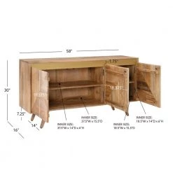 Kamden 58 in. W Natural 30 in. H Rectangular Mango Wood Console with 4-Shelves by Powell Company 22 Kamden 58 in. W Natural 30 in. H Rectangular Mango Wood Console with 4-Shelves by Powell Company -Powell Company Shop natural powell company console tables hd1806 44 1000