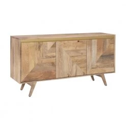 Kamden 58 in. W Natural 30 in. H Rectangular Mango Wood Console with 4-Shelves by Powell Company