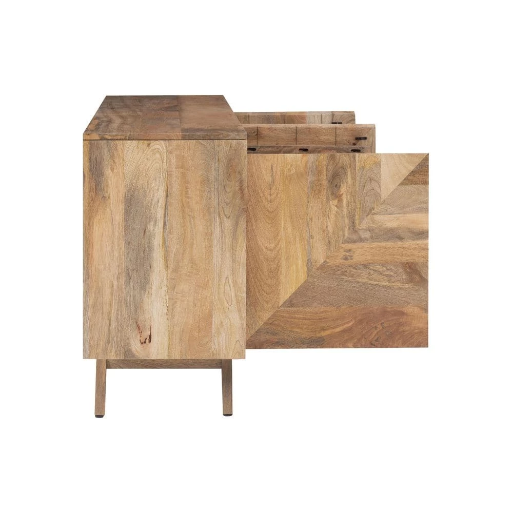 Kamden 58 in. W Natural 30 in. H Rectangular Mango Wood Console with 4-Shelves by Powell Company 4 Kamden 58 in. W Natural 30 in. H Rectangular Mango Wood Console with 4-Shelves by Powell Company - Image 2