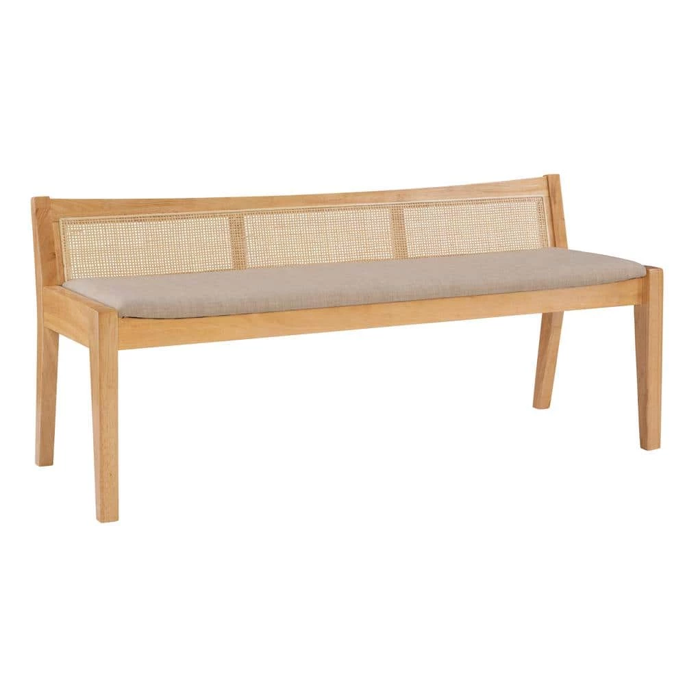 Tara Natural Rattan Cane Bench with Back by Powell Company 8 Tara Natural Rattan Cane Bench with Back by Powell Company - Image 6