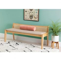 Tara Natural Rattan Cane Bench with Back by Powell Company