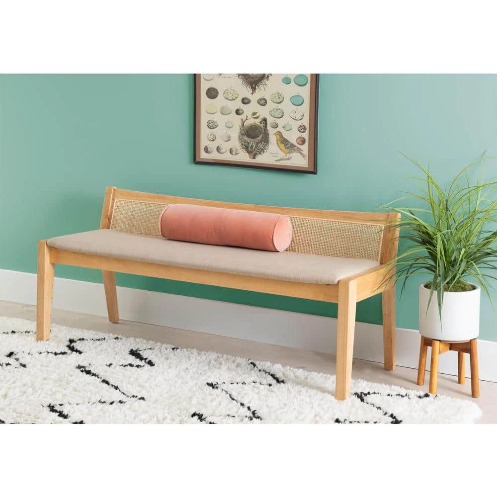 Tara Natural Rattan Cane Bench with Back by Powell Company 3 Tara Natural Rattan Cane Bench with Back by Powell Company