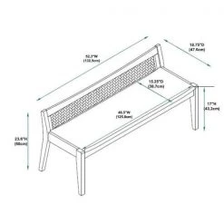 Tara Natural Rattan Cane Bench with Back by Powell Company 17 Tara Natural Rattan Cane Bench with Back by Powell Company -Powell Company Shop natural powell company dining benches hd1546s20b fa 1000