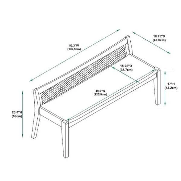 Tara Natural Rattan Cane Bench with Back by Powell Company 10 Tara Natural Rattan Cane Bench with Back by Powell Company - Image 8