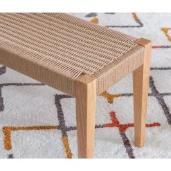 Marlene Natural Brown Modern Dining Bench with Woven Rope Seats 18 in. H x 40 in. W x 14 in. D by Powell Company -Powell Company Shop natural powell company dining benches hd1596dt20 1f 1000