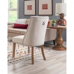 Alessio Natural Linen Like Polyester Upholstered Dining Chair and Natural Legs(Set of 2) by Powell Company -Powell Company Shop natural powell company dining chairs hd1679dc21 1f 1000