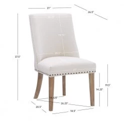 Alessio Natural Linen Like Polyester Upholstered Dining Chair and Natural Legs(Set of 2) by Powell Company -Powell Company Shop natural powell company dining chairs hd1679dc21 44 1000