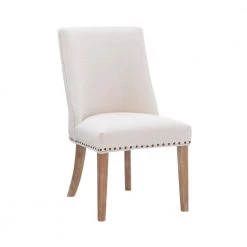 Alessio Natural Linen Like Polyester Upholstered Dining Chair and Natural Legs(Set of 2) by Powell Company -Powell Company Shop natural powell company dining chairs hd1679dc21 c3 1000