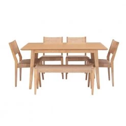 Marlene 6-Piece Natural Modern Dining Set with Woven Rope Seats by Powell Company