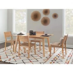 Marlene 5 Piece Natural Modern Dining Set with Woven Rope Seats by Powell Company -Powell Company Shop natural powell company dining room sets hd1597d205 31 1000