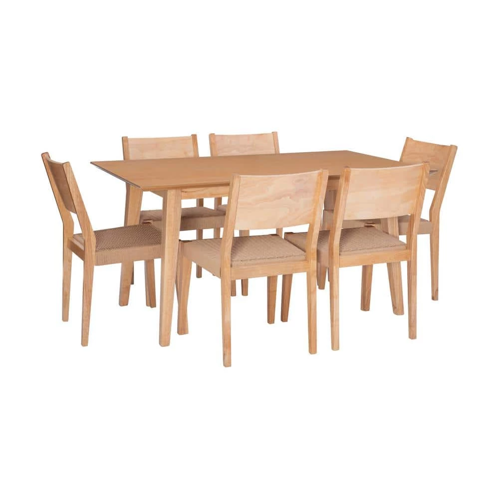 Marlene 7-Piece Natural Modern Dining Set with Woven Rope Seats by Powell Company 3 Marlene 7-Piece Natural Modern Dining Set with Woven Rope Seats by Powell Company