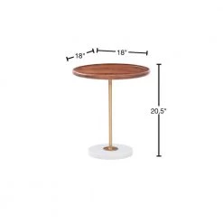Bonnie 18 in. Natural 21 in. Circular Mango Wood End Table with Stone Base by Powell Company -Powell Company Shop natural powell company end side tables hd1642at21 40 1000