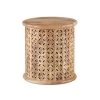 Elia 17 in. Natural 18 in. H Round Hand-Carved Mango Wood End Table by Powell Company -Powell Company Shop natural powell company end side tables hd1718st21 64 1000
