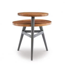 Dugan 21 in. W Two Tiered Warm Brown Round Wood top Side Table by Powell Company 12 Dugan 21 in. W Two Tiered Warm Brown Round Wood top Side Table by Powell Company -Powell Company Shop natural powell company end side tables hd1745st21 4f 1000
