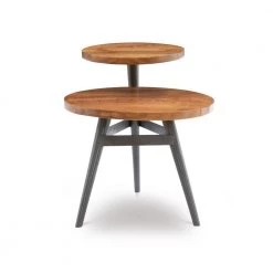 Dugan 21 in. W Two Tiered Warm Brown Round Wood top Side Table by Powell Company 11 Dugan 21 in. W Two Tiered Warm Brown Round Wood top Side Table by Powell Company -Powell Company Shop natural powell company end side tables hd1745st21 c3 1000