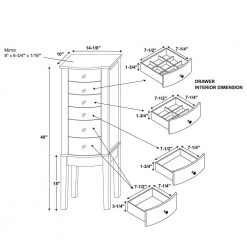 Molly Natural Jewelry Armoire 14"w x 10"d x 40"h by Powell Company 24 Molly Natural Jewelry Armoire 14"w x 10"d x 40"h by Powell Company -Powell Company Shop natural powell company jewelry armoires hd1601ja21 76 1000
