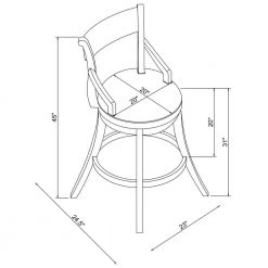 Gilda Brown Wirebrush Finish with Natural Linen Upholstery 31 in. Bar Stool by Powell Company -Powell Company Shop natural wire brush powell company bar stools hd1581bs20 1f 1000