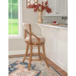 Gilda Brown Wirebrush Finish with Natural Linen Upholstery 31 in. Bar Stool by Powell Company -Powell Company Shop natural wire brush powell company bar stools hd1581bs20 31 1000