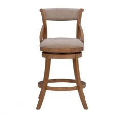 Gilda Brown Wirebrush Finish with Natural Linen Upholstery 31 in. Bar Stool by Powell Company -Powell Company Shop natural wire brush powell company bar stools hd1581bs20 c3 1000