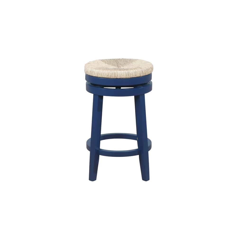 Mesquite Navy Blue 25 in. Swivel Bar Stool with Seagrass Seat by Powell Company 3 Mesquite Navy Blue 25 in. Swivel Bar Stool with Seagrass Seat by Powell Company