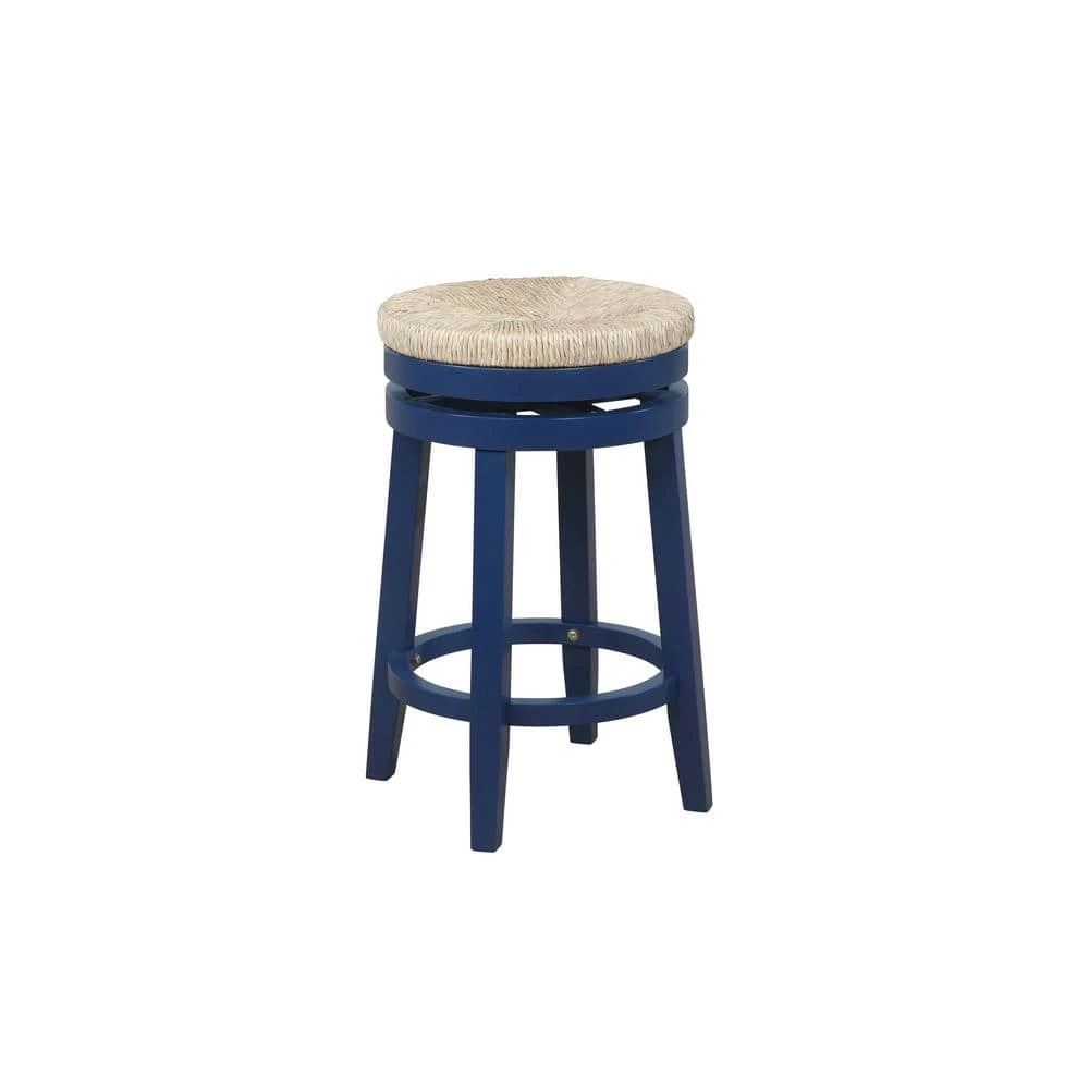 Mesquite Navy Blue 25 in. Swivel Bar Stool with Seagrass Seat by Powell Company 4 Mesquite Navy Blue 25 in. Swivel Bar Stool with Seagrass Seat by Powell Company - Image 2