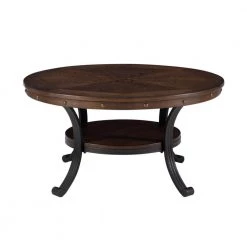36 in. Oak Medium Round Wood Coffee Table with Shelf by Powell Company -Powell Company Shop oak powell company coffee tables 16a8243ct c3 1000