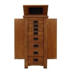 Fremont OakJewelry Armoire by Powell Company -Powell Company Shop oak powell company jewelry armoires hd1000j19 c3 1000