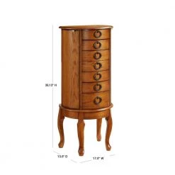 Gunther Burnished Oak Jewelry Armoire by Powell Company -Powell Company Shop oak powell company jewelry armoires hd1232j19 40 1000