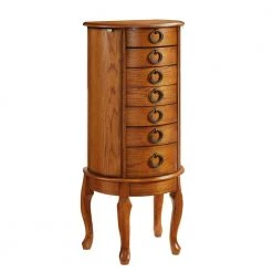 Gunther Burnished Oak Jewelry Armoire by Powell Company