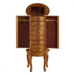Gunther Burnished Oak Jewelry Armoire by Powell Company -Powell Company Shop oak powell company jewelry armoires hd1232j19 77 1000