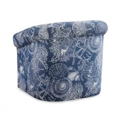 Lonnie Blue and White Coastal Swivel Club Chair by Powell Company 10 Lonnie Blue and White Coastal Swivel Club Chair by Powell Company -Powell Company Shop ocean blue white coastal pattern powell company accent chairs hd1466u20 66 1000