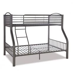 Garcon Heavy Metal Pewter Finish Twin Over Full Bunk Bed by Powell Company -Powell Company Shop pewter powell company bunk beds hd1262y19 1f 1000