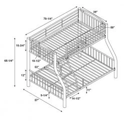 Garcon Heavy Metal Pewter Finish Twin Over Full Bunk Bed by Powell Company -Powell Company Shop pewter powell company bunk beds hd1262y19 44 1000